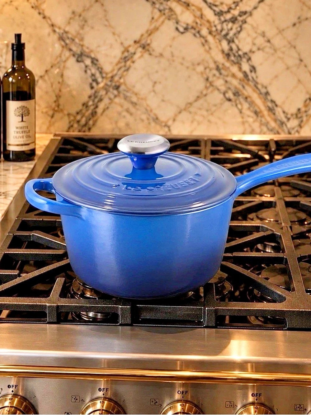 NEW Le Creuset Signature Enameled Cast Iron Saucepan – 1.75 Qt – Lapis Blue